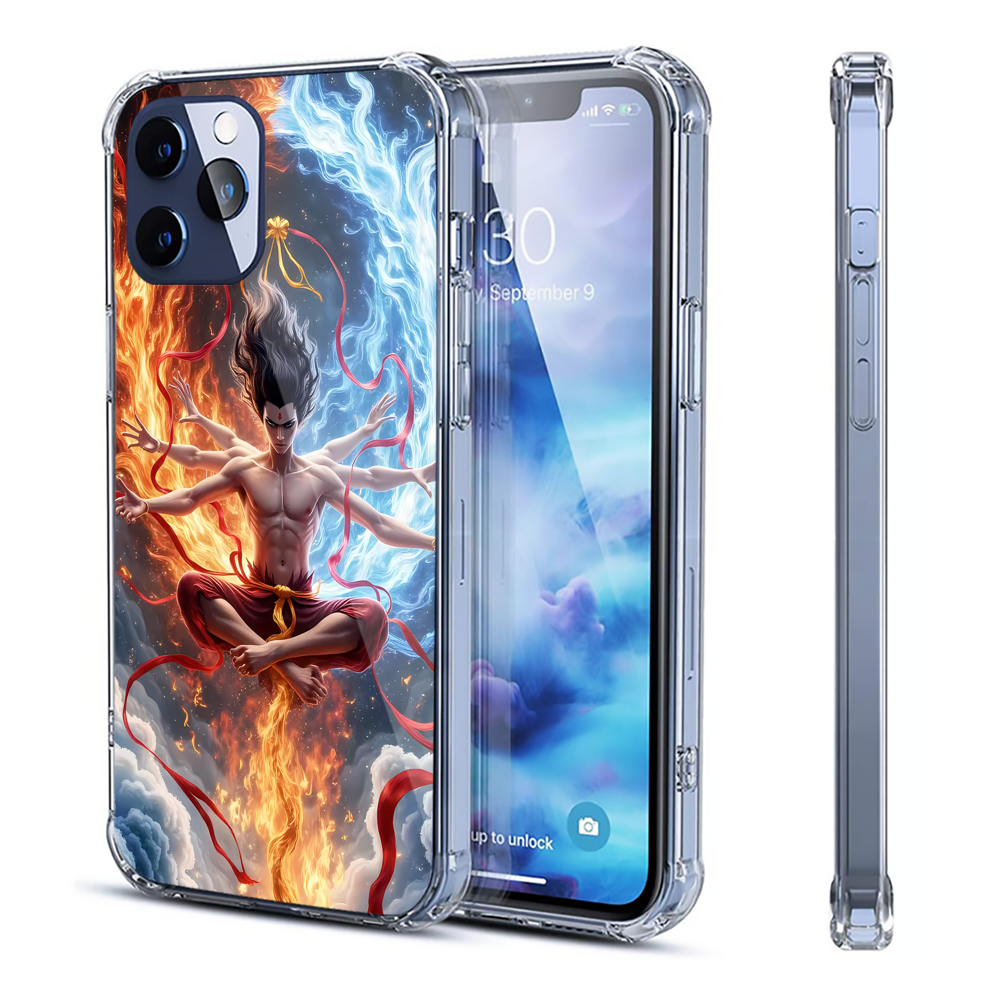 （画像用） Ne Zha 2 ナタ 魔童の大暴れ 【iPhone 12シリーズ対応】透明スマホケース（クリアソフトケース）